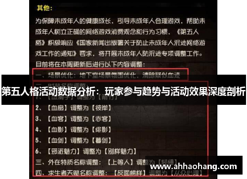 第五人格活动数据分析：玩家参与趋势与活动效果深度剖析